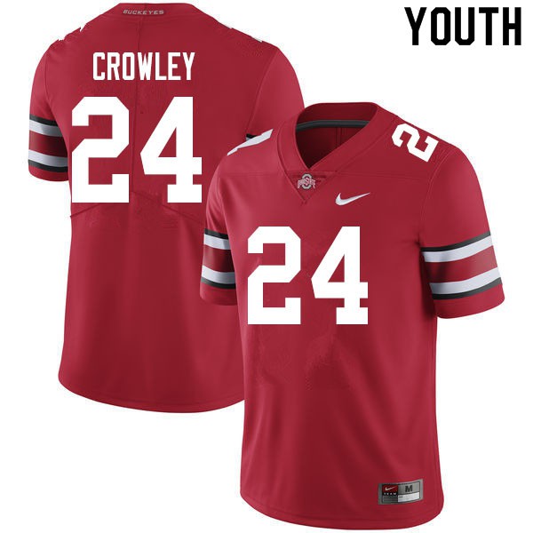 Ohio State Buckeyes #24 Marcus Crowley Youth NCAA Jersey Scarlet